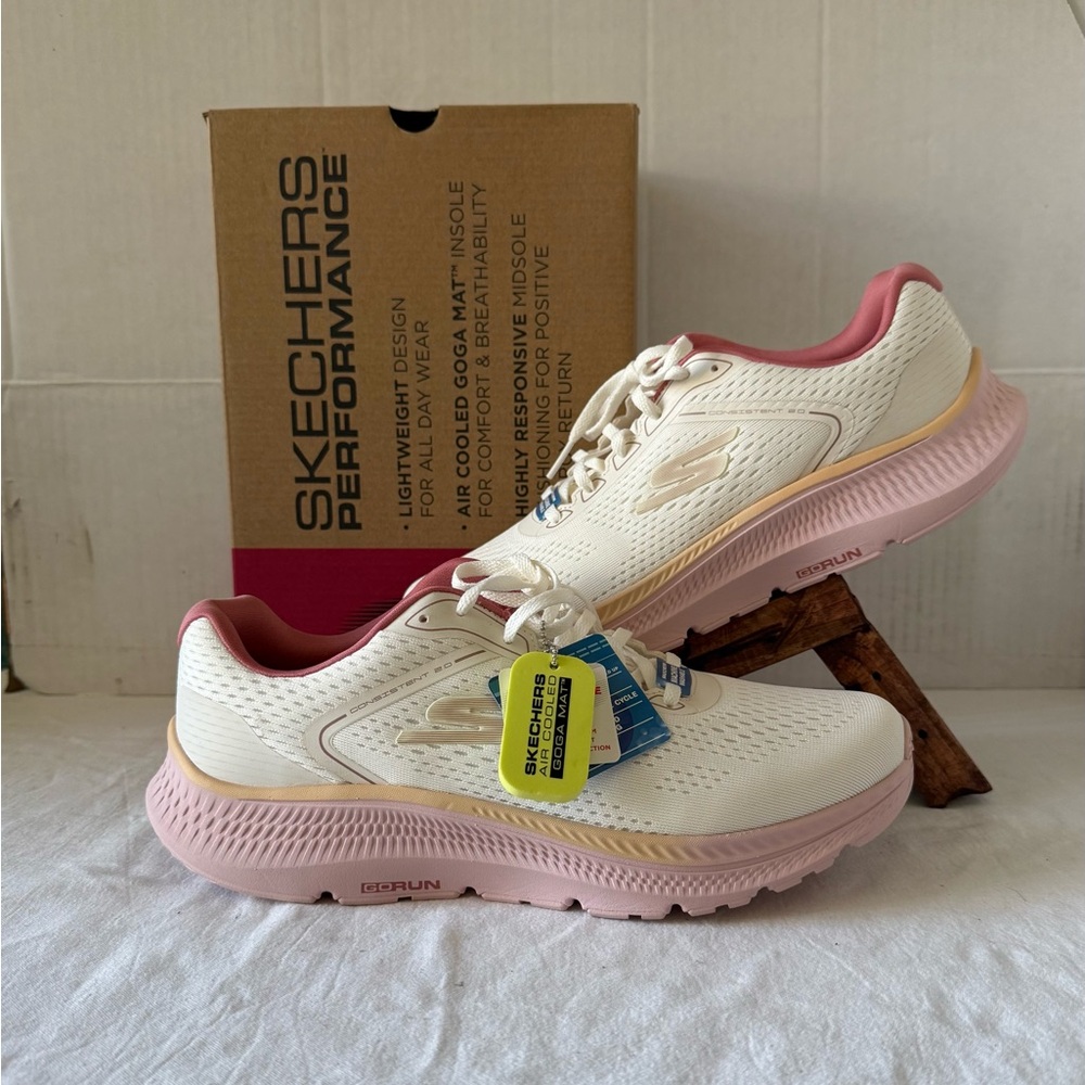 Skechers Shoes Go Run Women Size 11 Natural Pink Running  Shoes Goga Mat 128607
